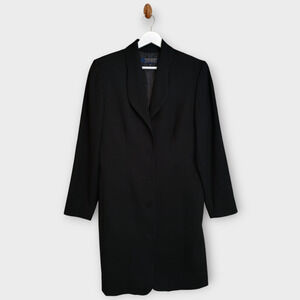 Brooks Brothers Jacket Womens Black 8 Wool Corpcore Neutral Goth Career Blazer
